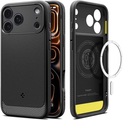 Spigen Geschikt voor Apple iPhone 17 Pro - Koolstofvezelpatroon - Geschik voor Mag - Back Cover Hoesje - Zwart