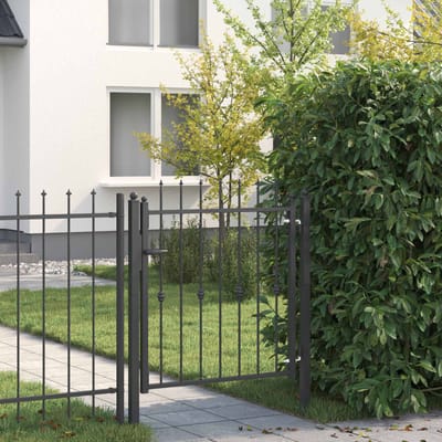 vidaXL - Hekpoort - ASTEN - 100 - x - 100 - cm - Metaal - Zwart - Vergrendelbaar