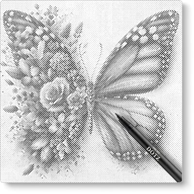 De Bloemenvlinder | Dot painting | 40x40cm | Dot painting | Oh My Dotz | Dots stippen | Diamond painting & Schilderen op nummer alternatief | Happy hobby