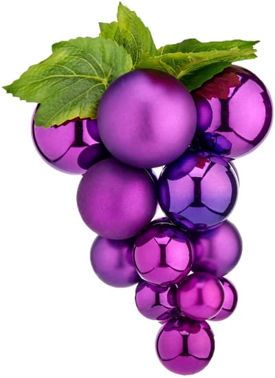 Krist+ Kerstornament druiventros - paars - 25 cm - kunststof - kersthanger fruit - wijn thema - decoratie druiven