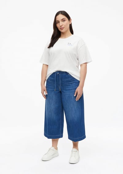 s.Oliver - female - Culotte jeans / Relaxed fit / Hoge taille / Wijde pijp / in een linnen mix
