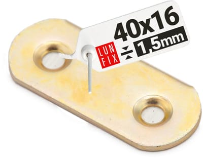 LUN FIX - Meubel vlakverbinder - 40x16x1,5mm - plaatconstructieverbinder - meubelverbinder