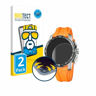 BROTECT - Screenprotector voor Festina Connected D (44 mm) - Folie Beschermfolie transparant volledig dekking - 2 Stuks