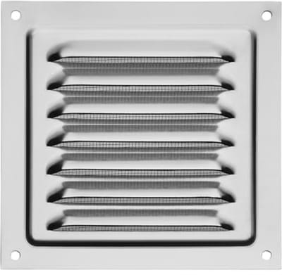 Ventilatie rooster - Luchtrooster insectenwering - Efficiënte luchtcirculatie - Geïntegreerd horren - 125x125 mm - RVS look