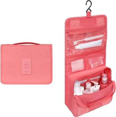 Fako Fashion - Reis Toilettas Met Ophang Haak - Make-up Travel Bag - Organizer Voor Toiletartikelen - Reisartikelen - Travel Bag - Ophangbare Toilettas - Watermeloen Rood