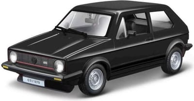 Bburago Modelauto - Volkswagen Golf MK1 - zwart - schaal 1:24 - speelgoedauto