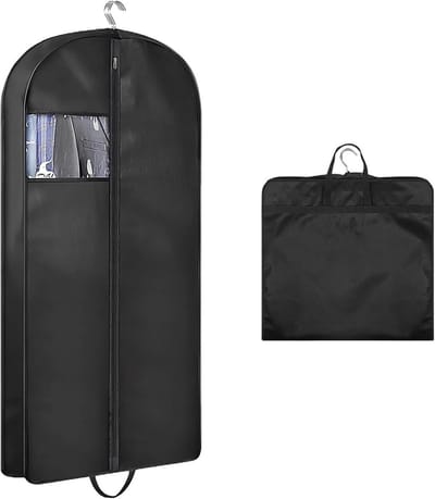 Reis kledingzak met transparant venster en rits, stofdicht, 60 x 102 x 10 cm voor kostuums, jassen en overhemden