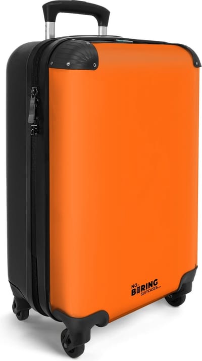NoBoringSuitcases.com® - Oranje handbagage koffer lichtgewicht - Reiskoffer trolley - Rolkoffer met wieltjes - Cabin travel suitcase - Past binnen 55x40x20 en 55x35x25