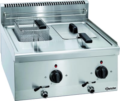 Bartscher Friteuse - SERIE 600 - Elektrisch - 6+6L - 140°C/200°C - 400V - Aftapkranen - 600x600x290mm - Horeca friteuse