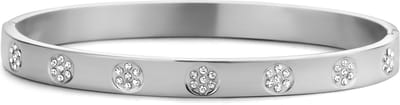 CO88 Collection 8CB-90695 Stalen Armband Dames - Bangle - Zirkonia - 58x49mm - Zilverkleurig