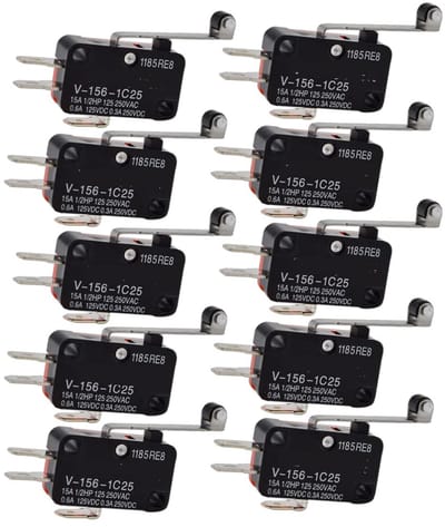 Solidchoice - 10 Stuks Micro Limiet Schakelaars met Lange Scharnier