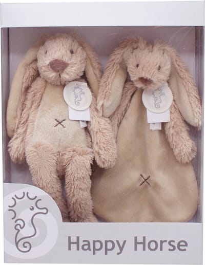 Happy Horse Geschenkverpakking Konijn Richie Beige Knuffel no. 1 - 28 cm / Knuffeldoekje - 33 cm