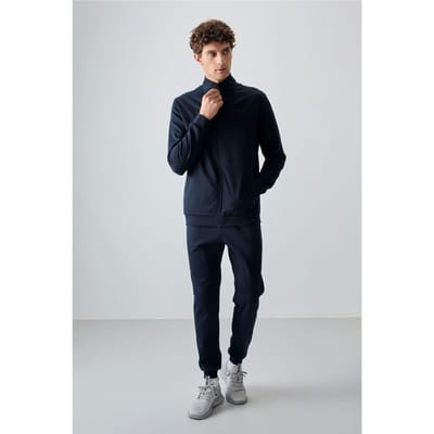 Heren Color Block Fleece Sweatshirt en Broek Set