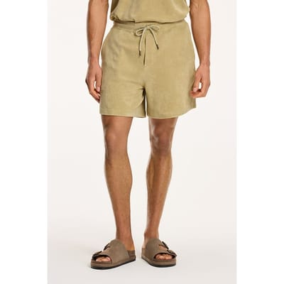 Shiwi Evan Toweling Shorts Beige Size: M | Shorts Outlet | Heren | Ecru