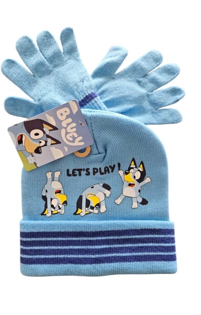 Bluey muts en handschoenen - Maat 52 - Disney - Winterset Bluey - Warm, schattig en ideaal voor de kleine Bluey-fans - Bluey speelgoed - Bluey kleding