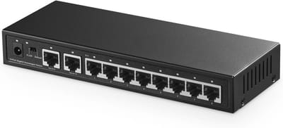 10-poorts Gigabit Ethernet-schakelaar met 8 poorten, 2 Uplink en Vlan-ondersteuning