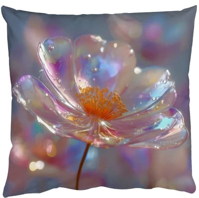 Sierkussens - Kussentjes Woonkamer - 50x50 cm - Bloem - Transparant - Pastelkleuren - Druppels