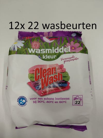 Senzora Clean Wash - wasmiddel waspoeder - Color kleur - 12x 22 wasbeurten