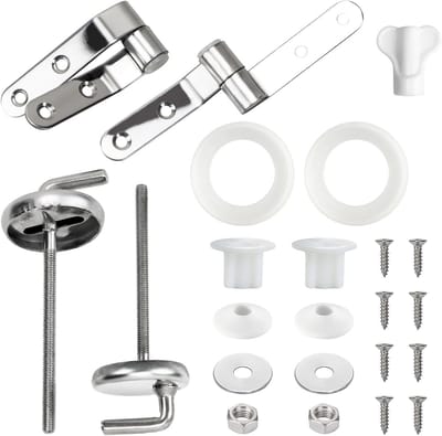 Toiletdeksel Scharnier - Reserveonderdelen Set - Toilet Reparatie - Roestvrij Staal - 8 x 2.5 cm - Zilverkleurig