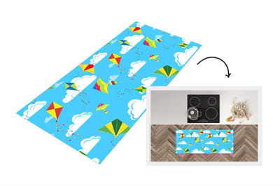 Keukenloper - Loper keuken - Vlieger - Zomer - Patroon - 120x50 cm - Keukenloper vinyl