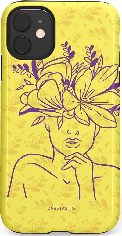 Casetastic hoesje geschikt voor Apple iPhone 11 - Dubbellaagse bescherming - Floral Essence - Fashion Case - Goud Beige