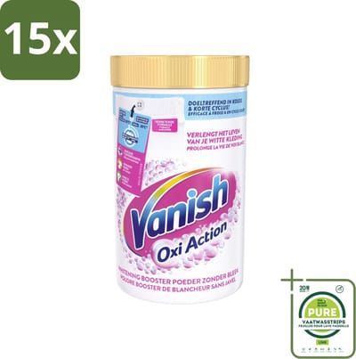 15 x Vanish Oxi Action - Vlekkenverwijderaar Poeder - Zonder Bleek - Witte Was - 1.5 Kg - Grootverpakking - Vlekkenverwijderaar - Witwas - Wasverzachter - Vlekken Verwijderen - Witwasmiddel