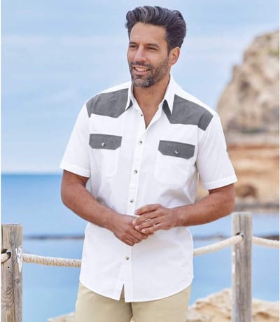 ATLAS FOR MEN - Lichtgewicht herenshirt - Korte mouw - Zomershirt - Verkrijgbaar in grote maten van M tot 5XL - L