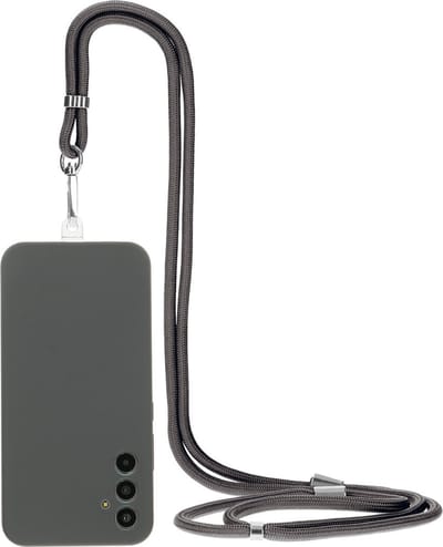 Mobiparts Siliconen hoesje met koord voor de Samsung Galaxy A34 Grijs