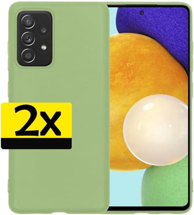 Hoesje - 2 Stuks - Geschikt voor Samsung Galaxy A52 - Sterk & Shockproof - Case Siliconen - Back Cover - Telefoon Hoes - Telefoonhoesjes - Groen