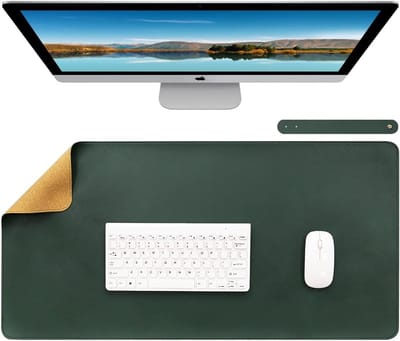 Tafellaken - Kork en Leer - Tweezijdig - Waterdicht - 80 x 40 cm - Geschikt voor Kantoor en Huis - Comfortabel en Beschermend - Beschermt de Tafeloppervlakte - Anti-schrammen - Eenvoudig te Reinigen - Ideaal voor Werkplekken en Studeruimtes