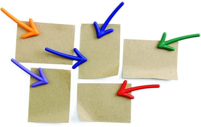 6 stuks pijlvormige koelkastmagneten/schoolbordstickers, meerkleurig