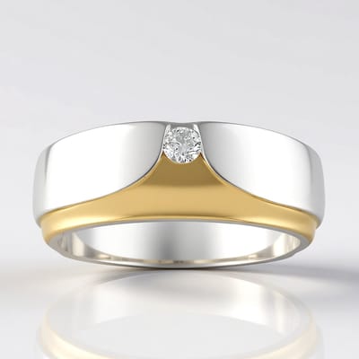 Cavill - Zilveren Ring met I1 (G) Ronde Briljant Diamant 0,068 ct - 925 Sterling Zilver Gerhodineerd - Luxe Bezel Zetting - Subtiel & Elegant