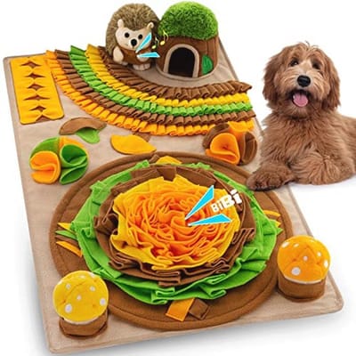 Huisdier Snuffelmat voor Honden - Grote Puzzelmat met Piepende Paddenstoelen voor Indoor en Outdoor