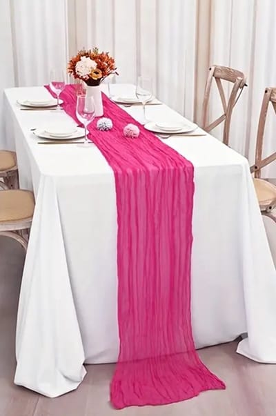 PolkaHome® 1 stuk Kaasdoeken Tafelloper – Katoenen Kaas Doek Tafelkleed – Tafellopers Textiel & Tafelzeil 90x280 cm – Tafel Loper Kaas Doek, Kaasdoek (Fuchsia)
