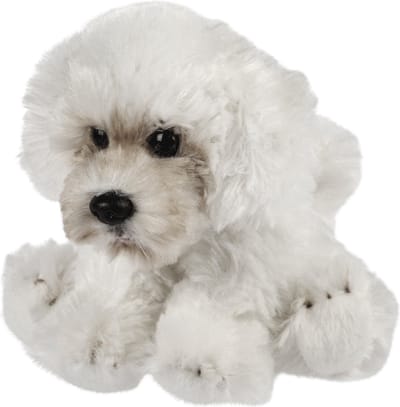Suki Gifts Pluche knuffeldier hond - Maltezer - creme wit - 13 cm - honden knuffels