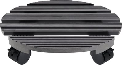 NAIZY Plant Roller Board 2x Ronde WPC Plant Roller Buiten Bloempot Onderzetter met 4 Wielen - Draagvermogen tot 100 kg, Grijs