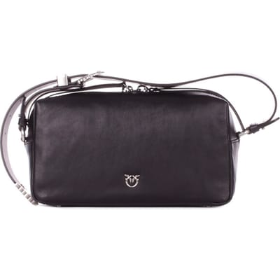 Pinko vrouw handtas 106761a2jg z99o bauletto trittico kalf zwart zilver