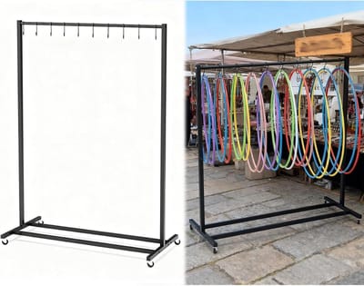 Hoepel opberger - Ring trolley - Sportuitrusting organiseren - Met wielen - 100x40x100cm - Zwart