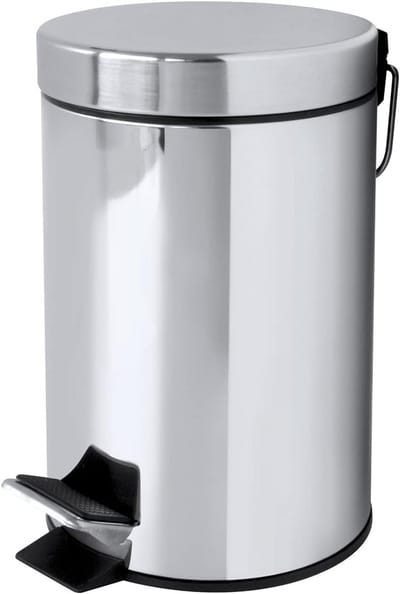 Kleine pedaalemmer voor badkamer of toilet met deksel