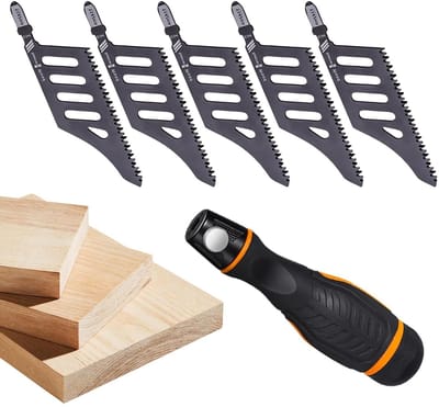 Decoupeerzaagbladen Set - Metaal Hout Snijder - Houtbewerking Timmerwerk - Duurzaam Koolstofstaal - 5 Stuks - Meerdere Kleuren