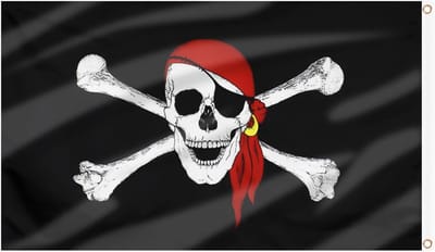 Piratenvlag 150 x 90 cm Dubbelzijdig met Messing Oogjes voor Halloween Feest en Tuin Decoratie - Set van 2 Rode Vlaggen