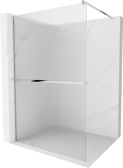 Mexen Kioto+ douchewand met plank Walk-in 70 x 200 , streepjes, chroom - 800-070-121-01-09