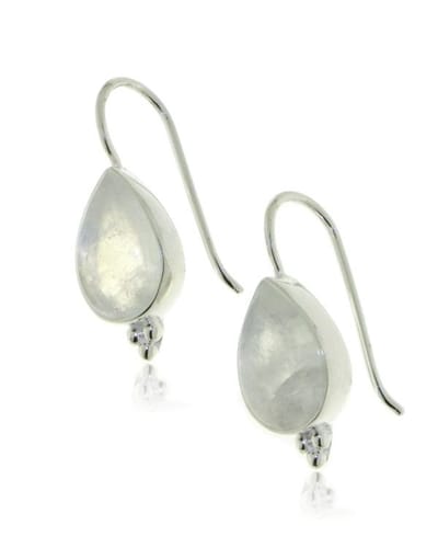SilverGems Zilveren oorhangers met Regenboog maansteen edelstenen