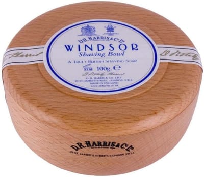 Houten Scheermes Kom met Scheerzeep 100g - Windsor
