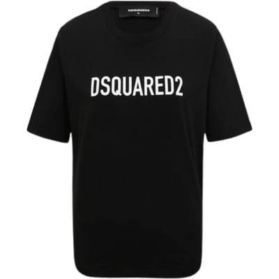 Dsquared2 T-shirt Met Opvallend Logo In Zwart