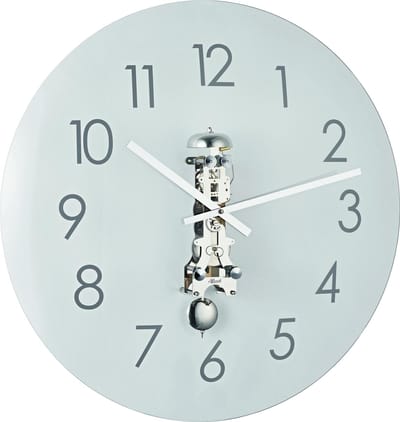 Herme 30906-000791 wandklok met skelet uurwerk  chroom