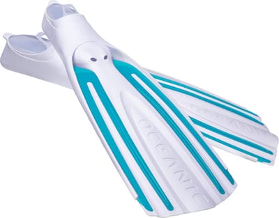 Oceanic Viper 2 - Flippers - Zwemvliezen Full Foot - Volwassenen - Wit/Turquoise - XXS (34-36)