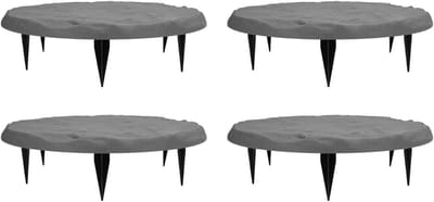 Buitenstapstenen Set - Tuinpad Stenen - Tuinpad Aanleggen - Met Grondpennen - 4 Stuks - Grijs