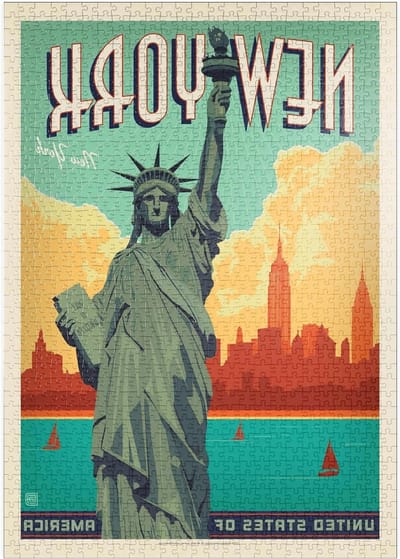Legpuzzel New York - Stad Poster - Ontspannen Puzzelen - Premium Kwaliteit Karton - 1000 Stukjes - Sepia