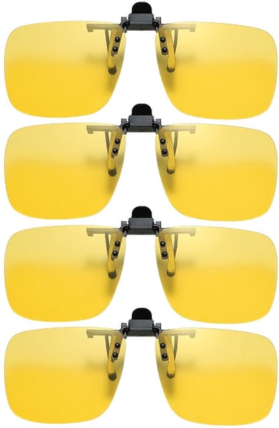Dailygoods- Nachtrijbrillen Set van 4 - Gepolariseerde Bescherming - Inklapbare Zonnebril - Verbeterd Zicht - Vermindert Verblinding - Duurzaam PC-Materiaal - Autobestuurdersbril